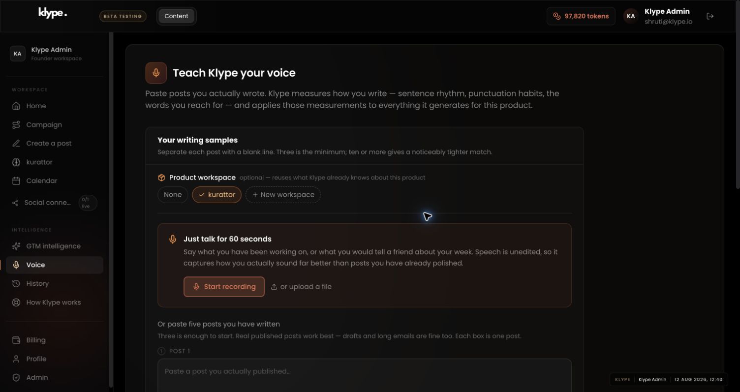 Klype voice intelligence